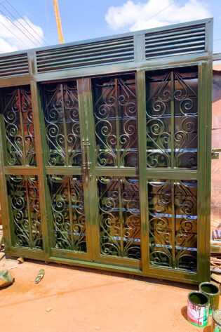 Modern steel 3-way security door with a powder-coated finish, custom manufactured by Trust and Smart Metals for residential and commercial buildings.
