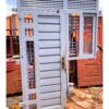 Modern steel combined door with window, featuring a durable powder-coated finish and custom design by Trust and Smart Metals.