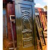 Modern steel design plate door with decorative steel patterns and a durable powder-coated finish, custom manufactured by Trust and Smart Metals.